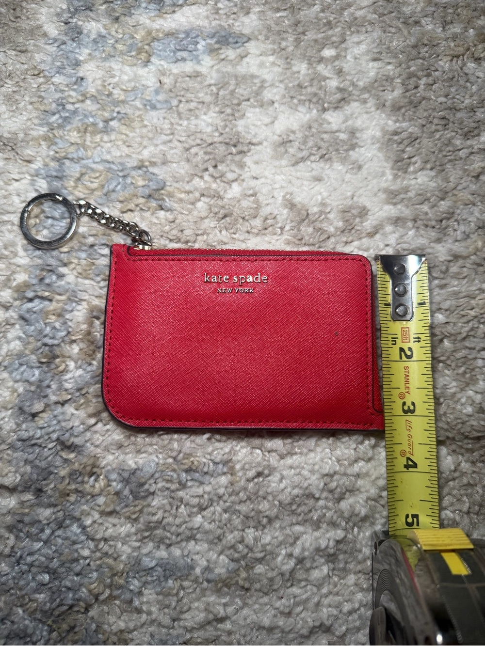 kate spade Red Saffiano Leather Cardholder Keychain